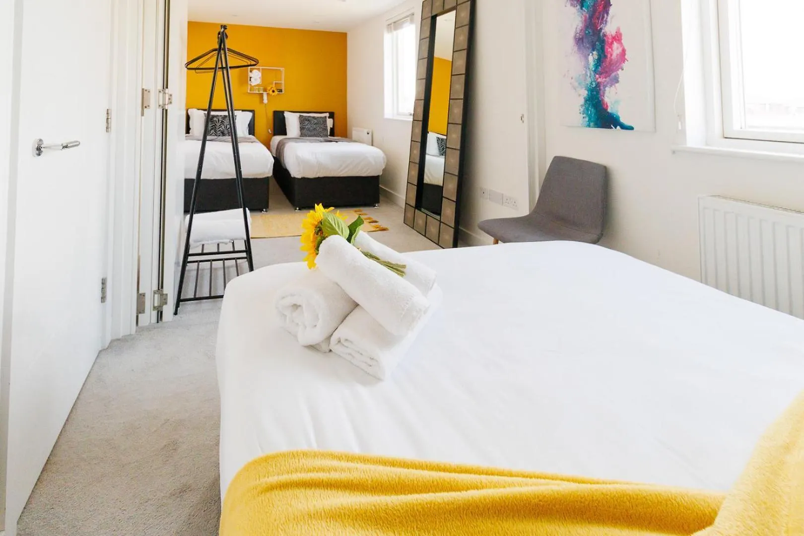 Appartement City Centre, Sleeps 7, Stunning Views & Parking, Interconnected Rooms Long Stay Work Contractor Leisure, Diamond Penthouse Cambridge Verenigd Koninkrijk
